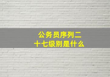 公务员序列二十七级别是什么