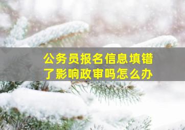 公务员报名信息填错了影响政审吗怎么办