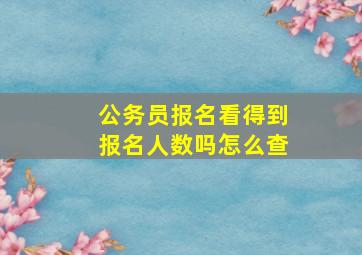 公务员报名看得到报名人数吗怎么查