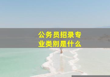 公务员招录专业类别是什么