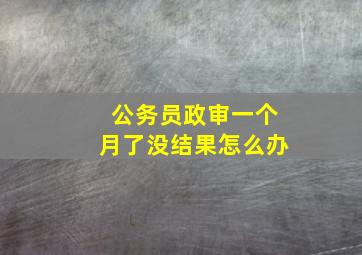 公务员政审一个月了没结果怎么办