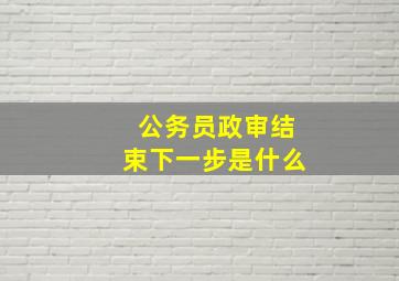 公务员政审结束下一步是什么