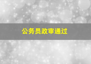 公务员政审通过