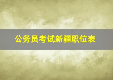 公务员考试新疆职位表