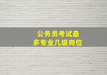 公务员考试最多专业几级岗位