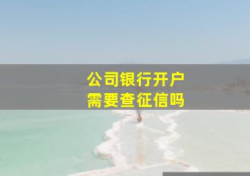 公司银行开户需要查征信吗