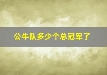 公牛队多少个总冠军了