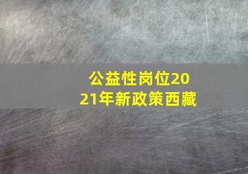 公益性岗位2021年新政策西藏