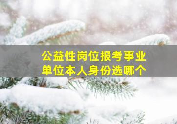 公益性岗位报考事业单位本人身份选哪个