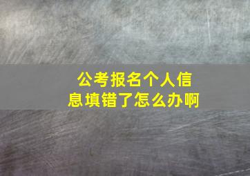 公考报名个人信息填错了怎么办啊