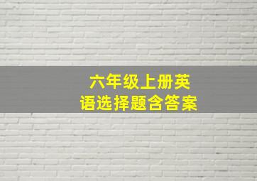 六年级上册英语选择题含答案