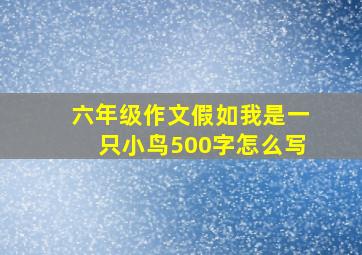 六年级作文假如我是一只小鸟500字怎么写