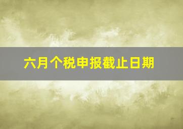 六月个税申报截止日期