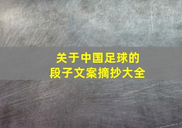 关于中国足球的段子文案摘抄大全