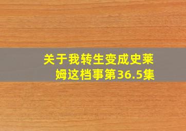 关于我转生变成史莱姆这档事第36.5集