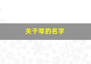 关于琴的名字