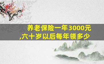 养老保险一年3000元,六十岁以后每年领多少