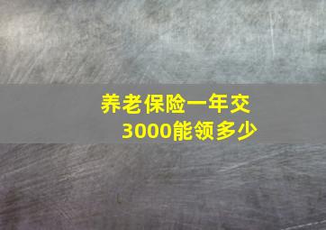 养老保险一年交3000能领多少