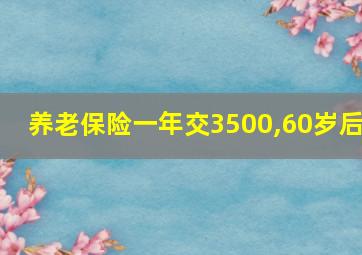 养老保险一年交3500,60岁后