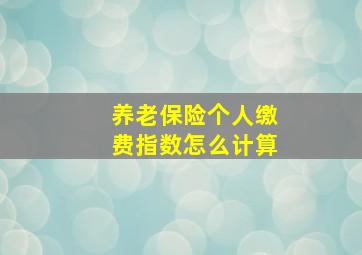 养老保险个人缴费指数怎么计算