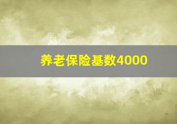 养老保险基数4000