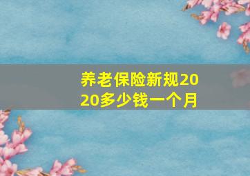 养老保险新规2020多少钱一个月