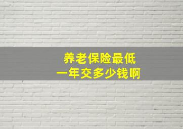 养老保险最低一年交多少钱啊