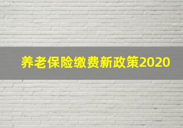 养老保险缴费新政策2020