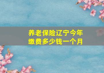 养老保险辽宁今年缴费多少钱一个月