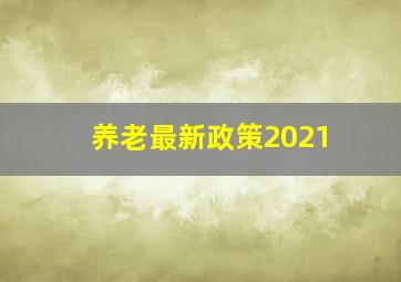 养老最新政策2021