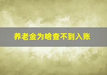 养老金为啥查不到入账