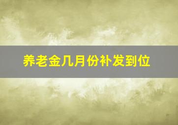 养老金几月份补发到位