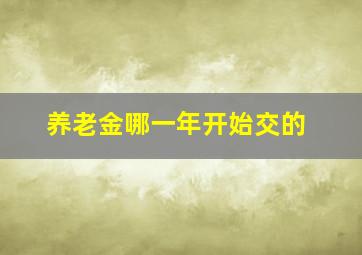 养老金哪一年开始交的