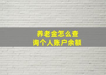 养老金怎么查询个人账户余额