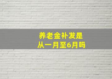 养老金补发是从一月至6月吗