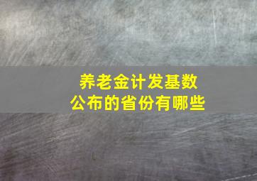 养老金计发基数公布的省份有哪些