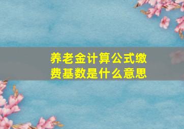 养老金计算公式缴费基数是什么意思