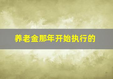 养老金那年开始执行的