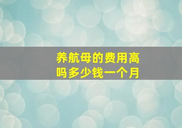 养航母的费用高吗多少钱一个月