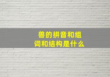 兽的拼音和组词和结构是什么