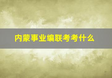 内蒙事业编联考考什么