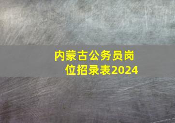 内蒙古公务员岗位招录表2024