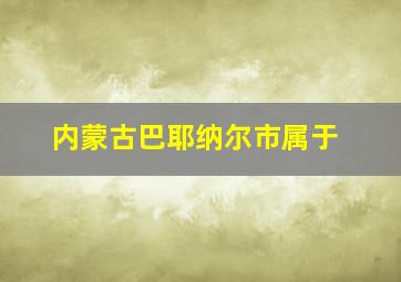 内蒙古巴耶纳尔市属于