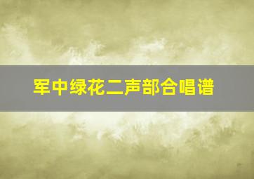 军中绿花二声部合唱谱