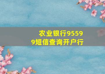 农业银行95599短信查询开户行