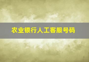 农业银行人工客服号码