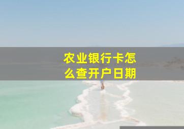 农业银行卡怎么查开户日期