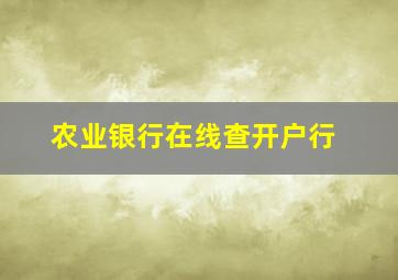 农业银行在线查开户行