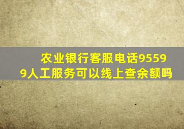 农业银行客服电话95599人工服务可以线上查余额吗