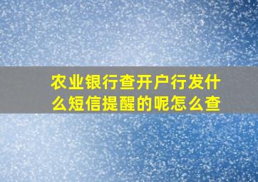 农业银行查开户行发什么短信提醒的呢怎么查